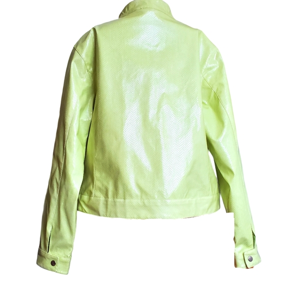 Vtg 80s 90s faux snakeskin neon jacket - Picture 4 of 12
